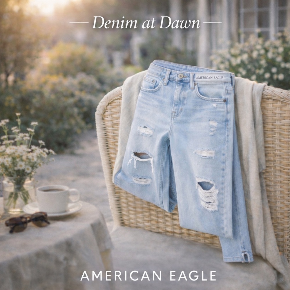 ✨ AMERICAN EAGLE • Women’s Mom Straight Distressed Jeans • Size 2 Regular ✨